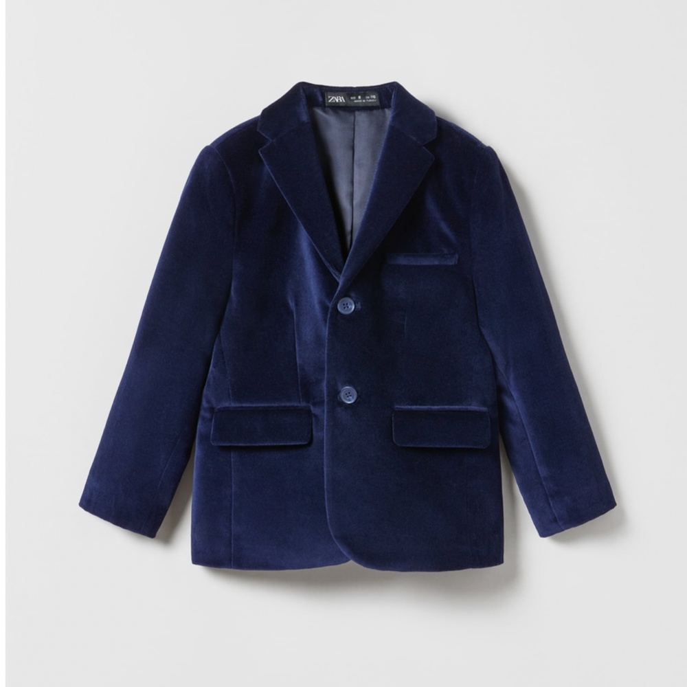 Kids Navy BLue  Velvet Suit Blazer Jacket  Boys  11-12 Y for